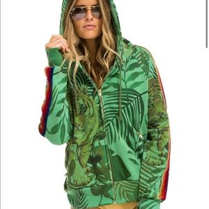 NWT AVIATOR NATION JUNGLE TIGER HOODIE MINT MEDIUM